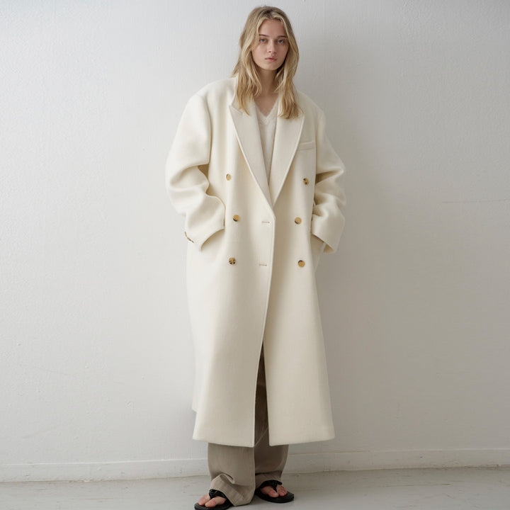 Damen Langer Oversized-Mantel mit doppelter Knopfreihe Drune