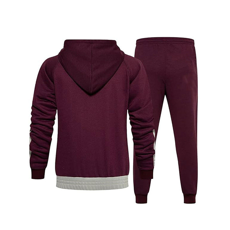 Herren Sportlicher Trainingsanzug mit kontrastreichem Design und elastischen Bündchen Drune