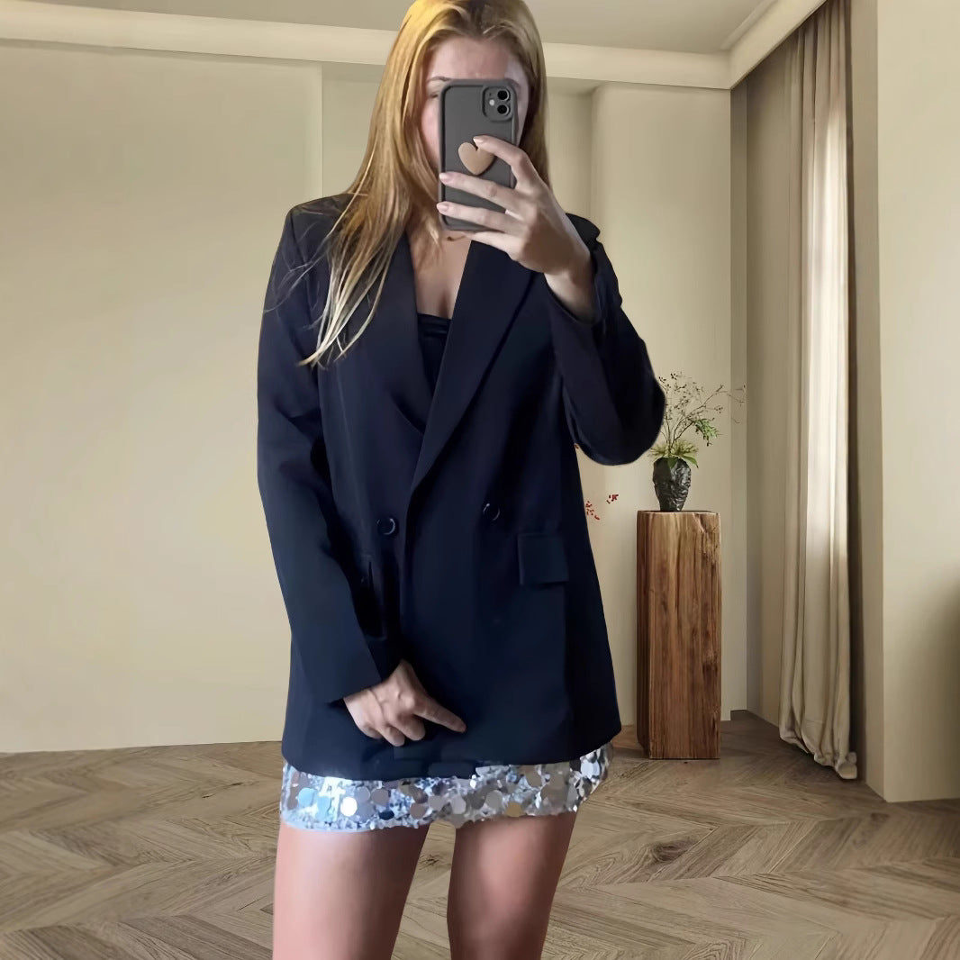 Damen Modischer Oversized Blazer Drune