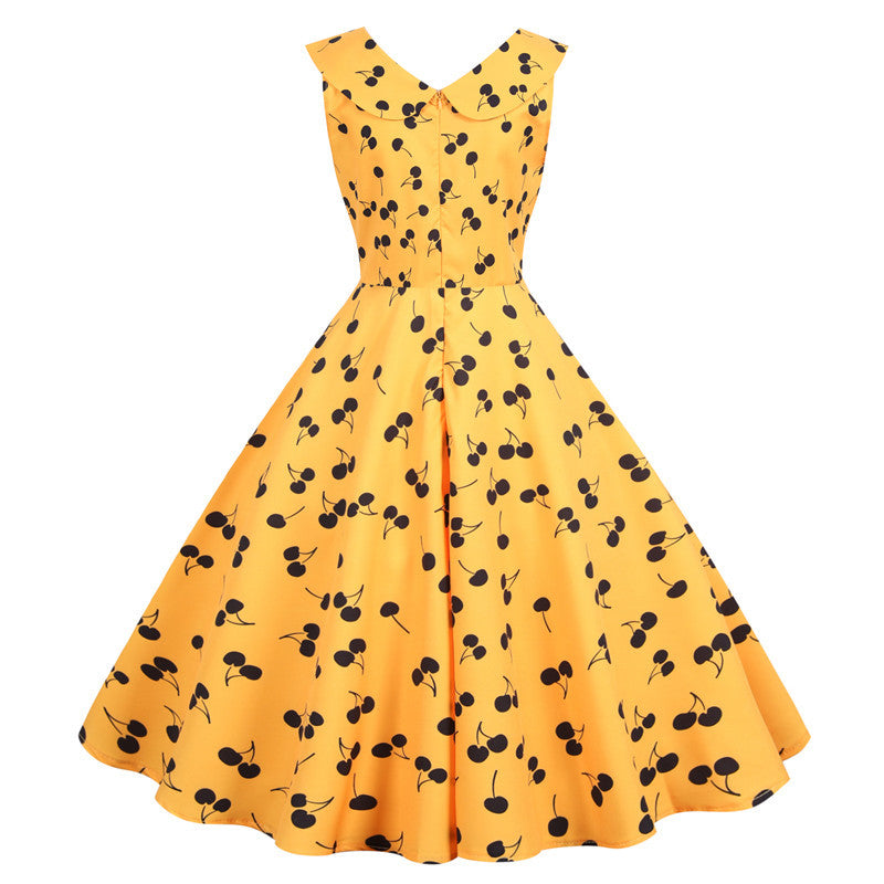 Damen Swingkleid mit fruchtigem Design und ausgestelltem Rock Drune