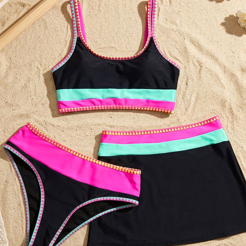 Damen Buntes Sportliches Bikini-Set Drune