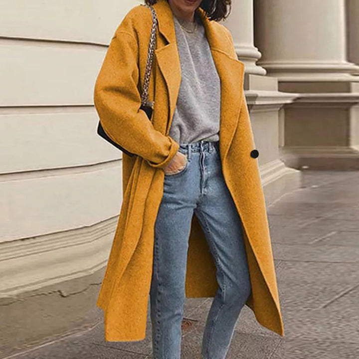 Damen Oversized Wollmantel mit klassischem Revers und modischem Schnitt Drune