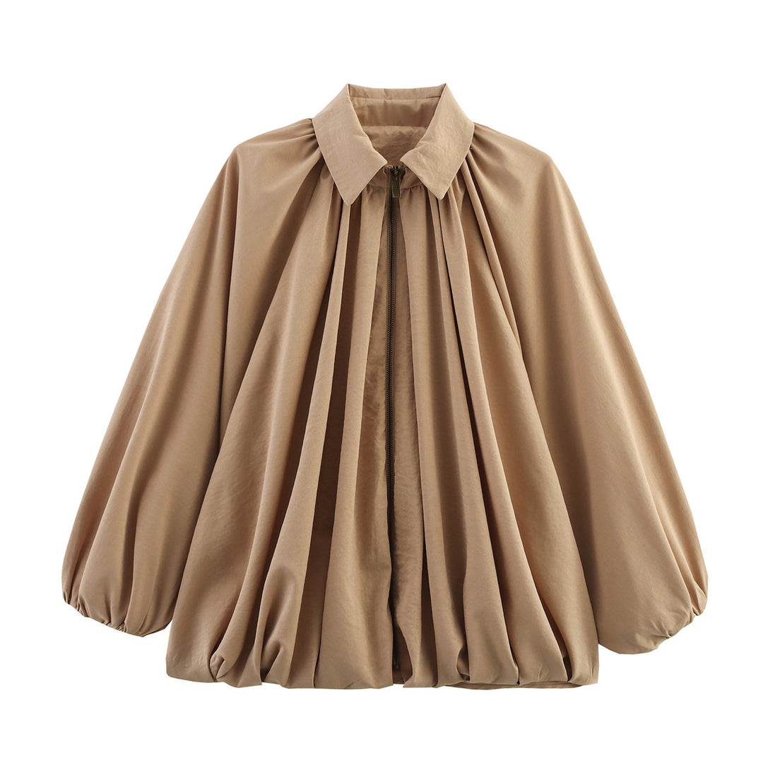 Damen leichtes Oversized-Blusenshirt mit Rüschendesign Drune
