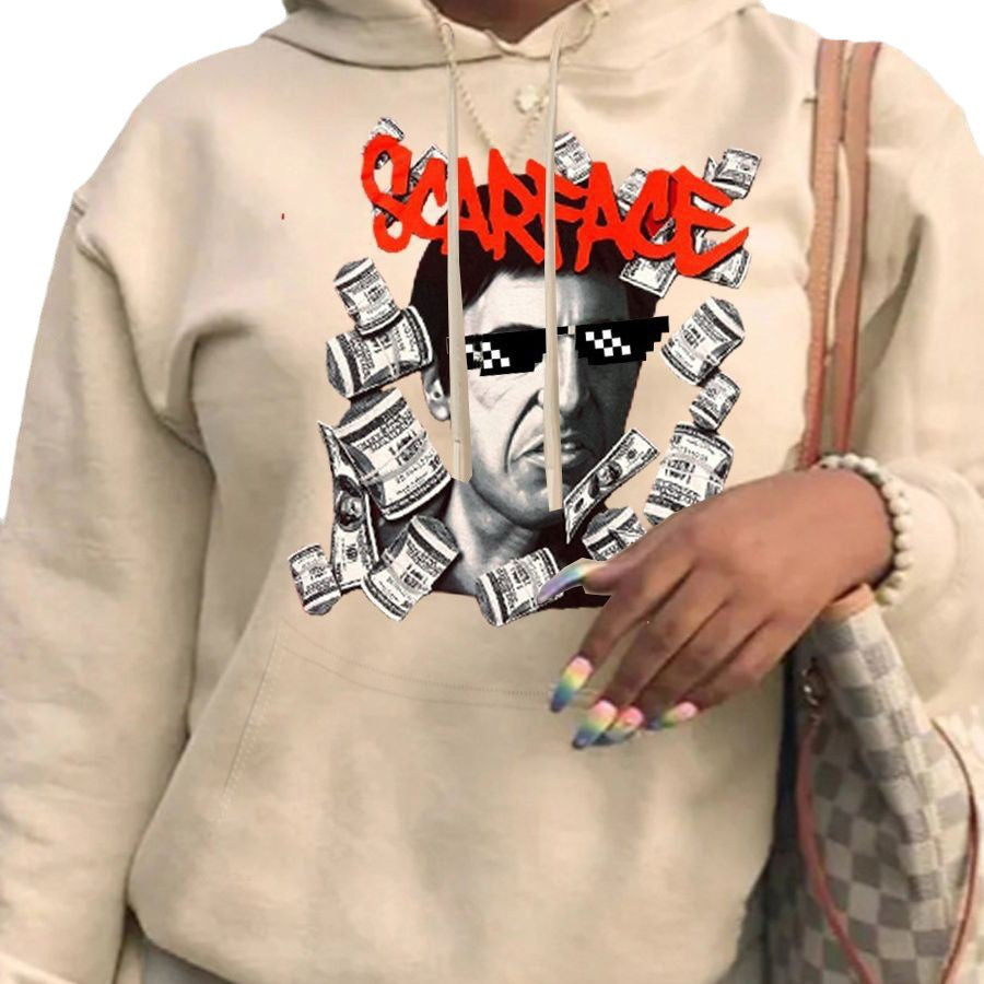 Damen Kapuzenpullover mit kreativem Grafikdruck Drune