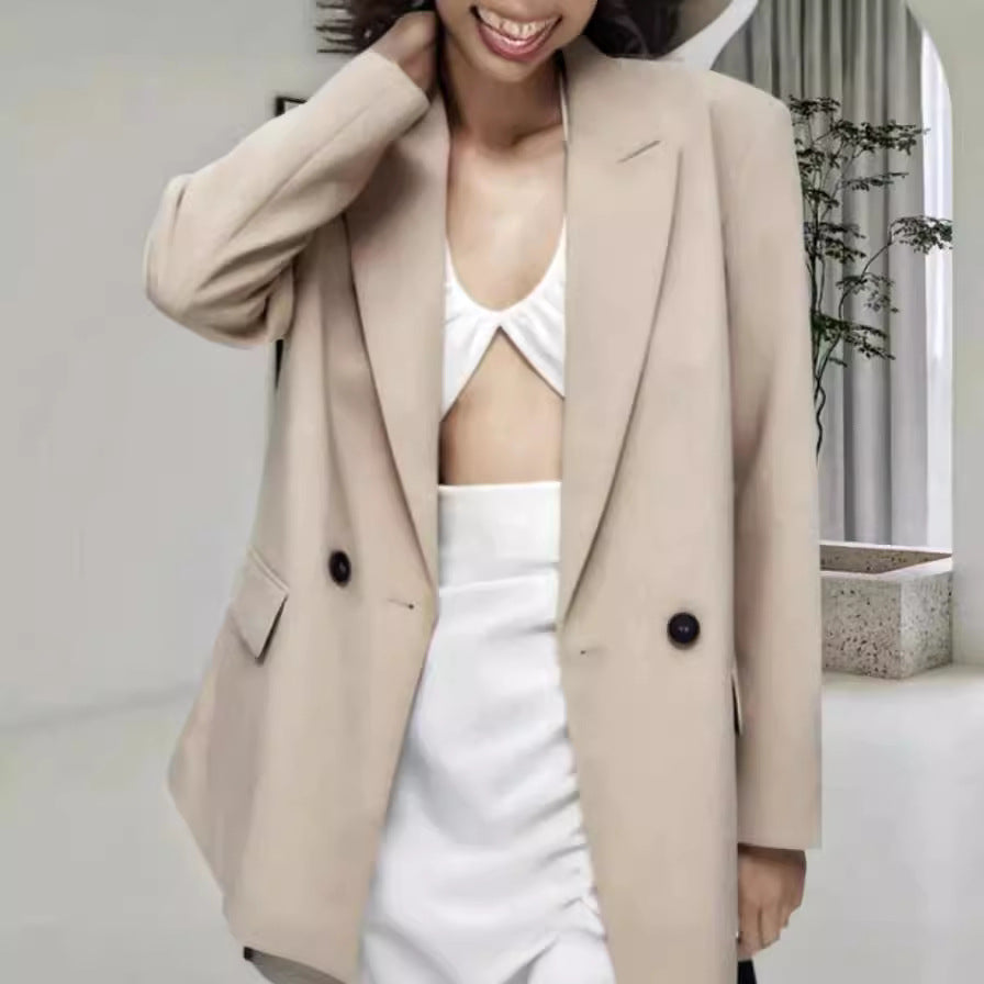 Damen Oversized Blazer mit eleganter Silhouette und dekorativen Knöpfen Drune