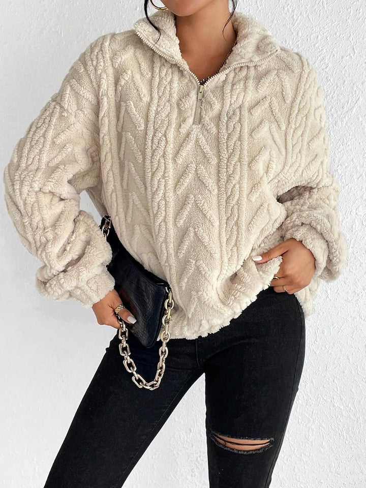 Damen kuscheliger Pullover mit hohem Kragen Drune