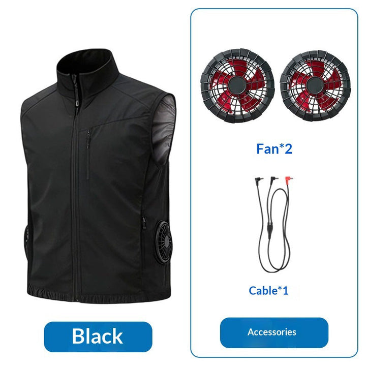 Unisex nan ergonomische Kühlweste mit integrierten Ventilatoren und Akkuanschluss Drune
