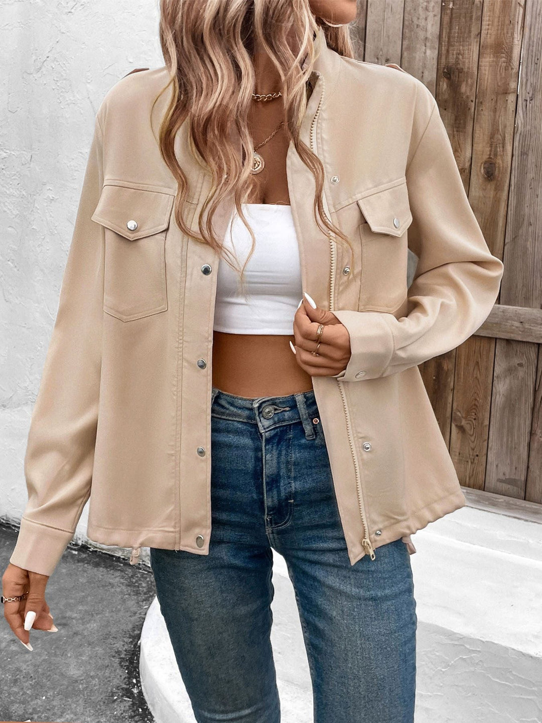 Drune | Button-Down-Shirtjacke - Leichter Stoff - Lässige Oberbekleidung - Vielseitiges Schichtungsstück