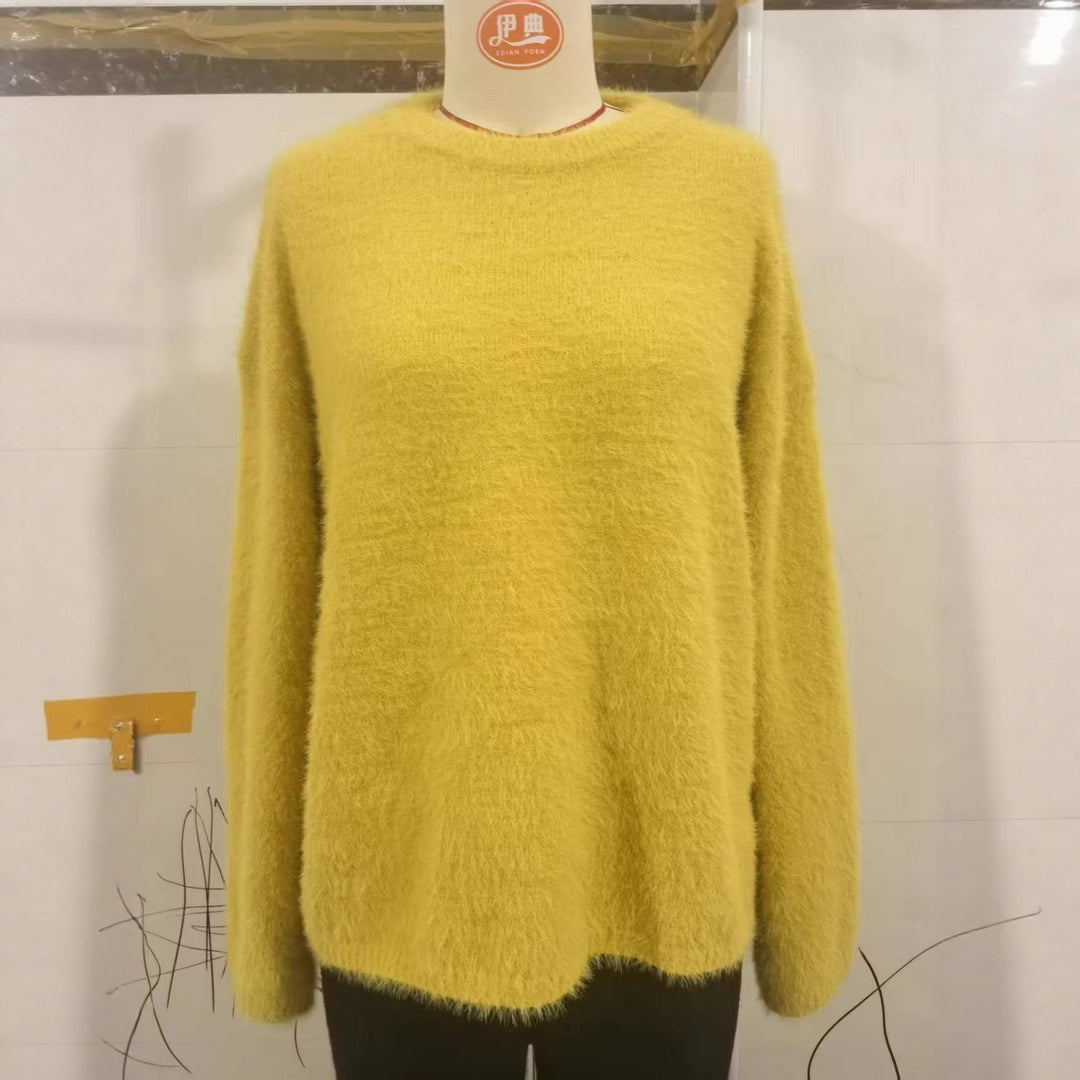 Damen Flauschiger Pullover mit oversized Schnitt aus Mohair-Wolle Drune