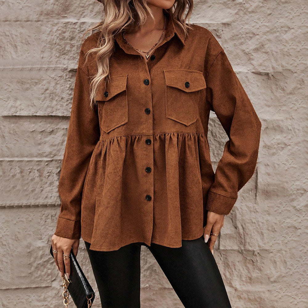 Damen Shirtkleid mit taillierter Passform und Knopfdetails Drune