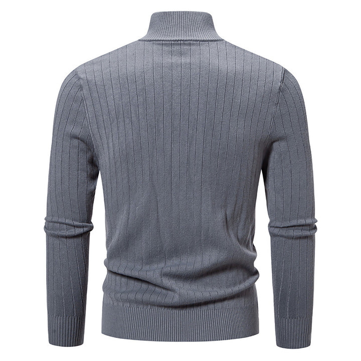 Herren eleganter Feinstrickpullover mit Stehkragen und Reißverschluss Drune