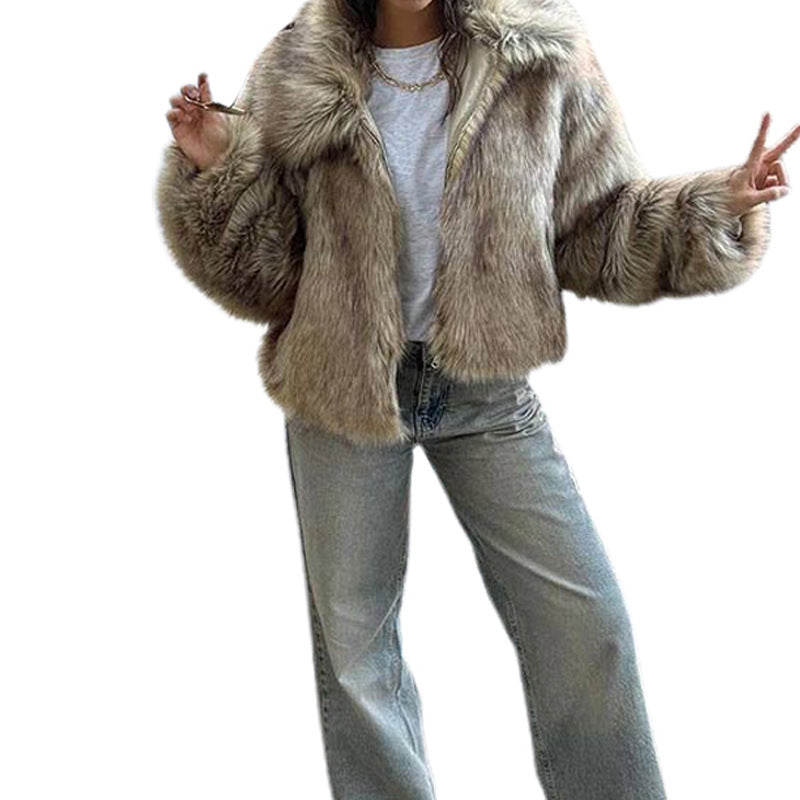 Damen kuschelige Teddy-Jacke mit modischem Schnitt Drune
