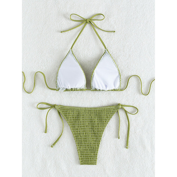 Damen Triangel-Bikini mit raffinierten Knüpfdetails und strukturierter Oberfläche Drune
