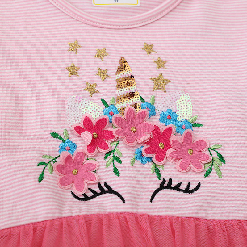 Mädchen Freizeitkleid mit bezaubernden Blumenstickereien Drune