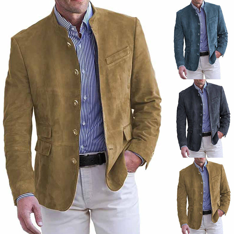 Herren elegante Wildlederjacke mit modernen Akzenten Drune