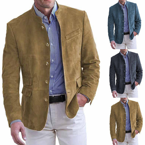 Herren elegante Wildlederjacke mit modernen Akzenten Drune