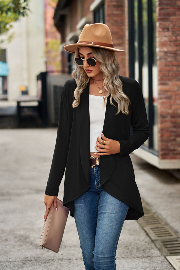 Damen Strickjacke mit asymmetrischem Saum und lässigem Schnitt Drune
