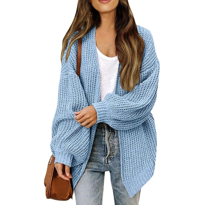 Damen Oversized Chunky Strickjacke Drune
