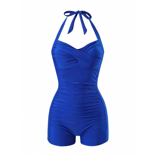 Damen Halterneck Badeanzug mit schmeichelnder Raffung Drune