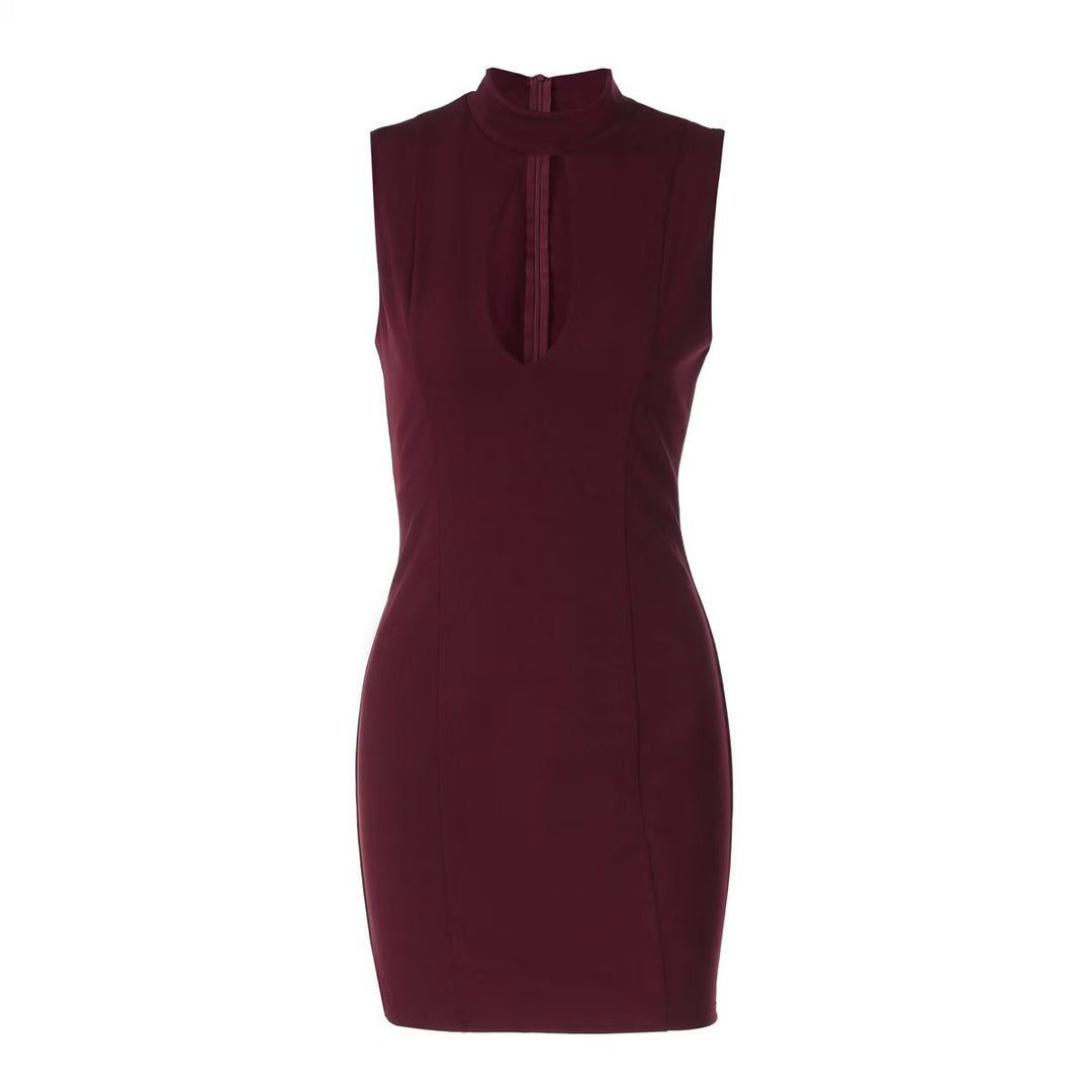 Damen Figurbetontes Kleid mit schickem Ausschnitt und kunstvollem Design Drune
