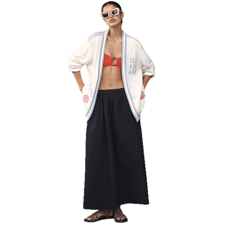 Damen Strickjacke mit maritimen Motiven und lockerer Passform Drune