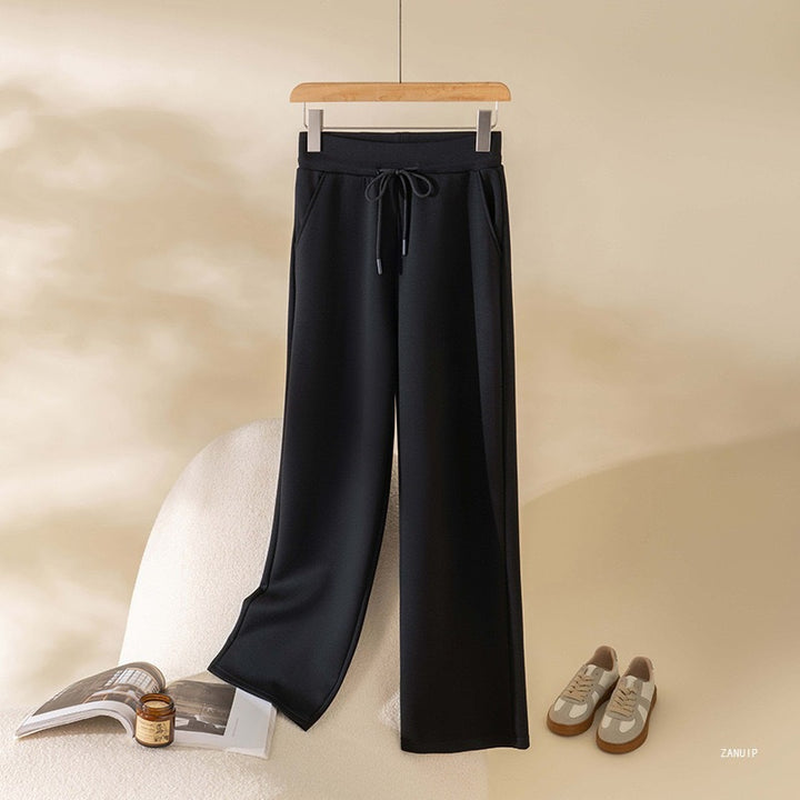 Damen locker sitzende Sporthose mit elastischem Bund und verstellbarem Kordelzug Drune