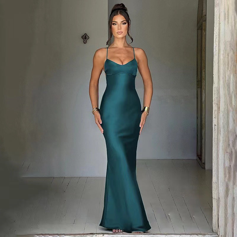 Damen elegantes Kleid mit schmalem Schnitt und trägerloser Silhouette Drune