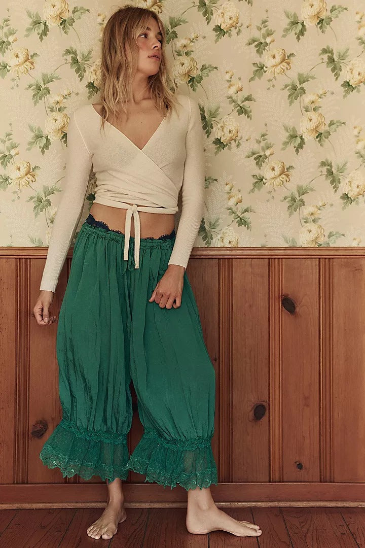 Damen Luftige und elegante Culotte mit Spitzenverzierung Drune