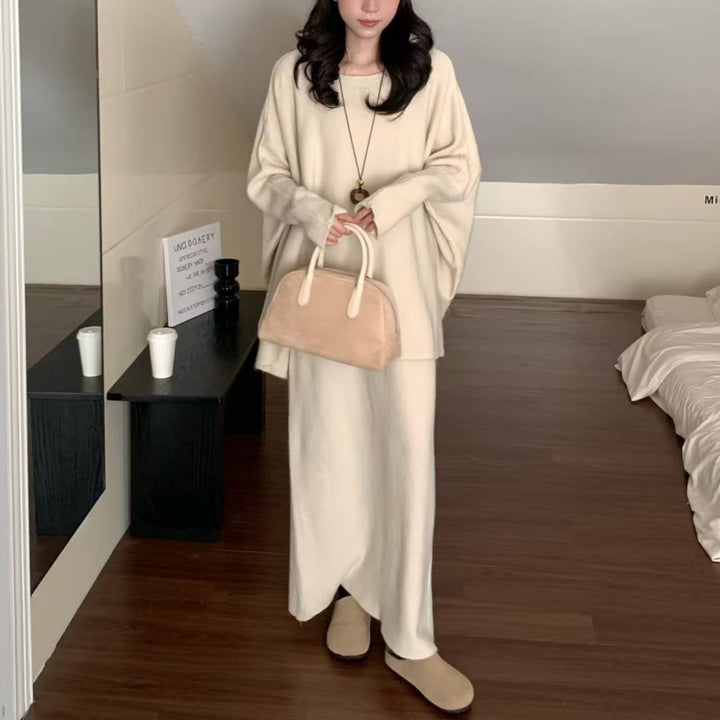 Damen Oversized Strickkleid in lässigem Schnitt mit weitem Ärmel Drune