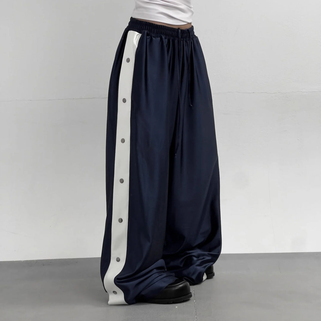 Damen Sportliche Freizeithose mit Druckknopfverschluss Drune