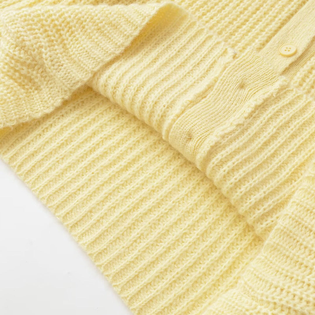 Damen Strickjacke mit strukturiertem Design und praktischen Knöpfen Drune