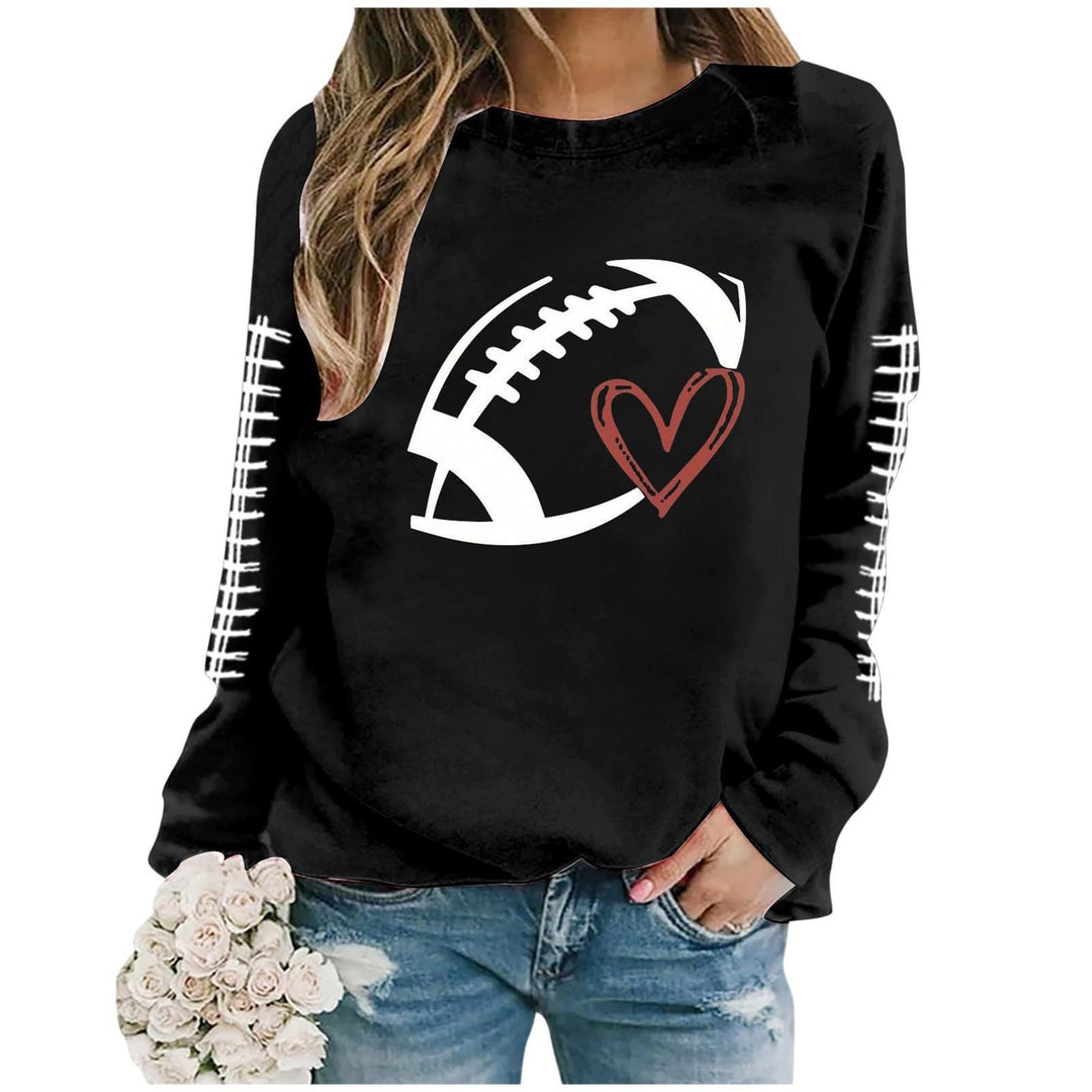 Damen Sweatshirt mit sportlichem Fußball-Motiv und lässigem Schnitt Drune