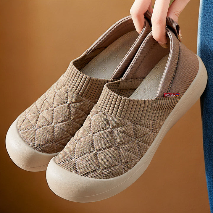 Damen nan gesteppter Komfort-Slipper mit elastischem Sockenkragen und rutschfester Leichtlaufsohle Drune