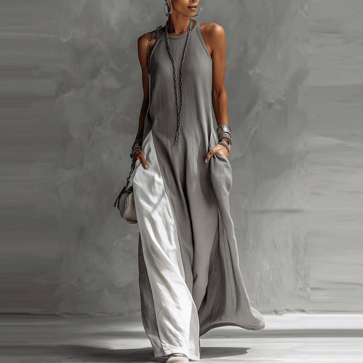 Damen Lässiges Maxikleid mit asymmetrischem Schnitt und tiefem Rückenausschnitt Drune