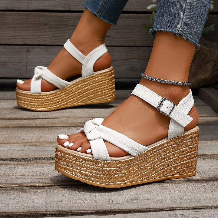 Damen Wedge-Sandalen mit kunstvollem Riemen-Design und komfortabeler Sohle Drune