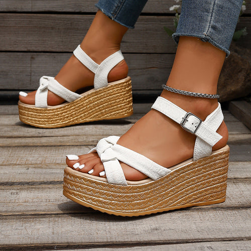 Damen Wedge-Sandalen mit kunstvollem Riemen-Design und komfortabeler Sohle Drune