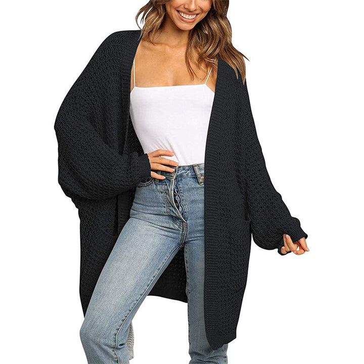 Damen Grobstrick Cardigan mit offenen Fronten und praktischen Taschen Drune
