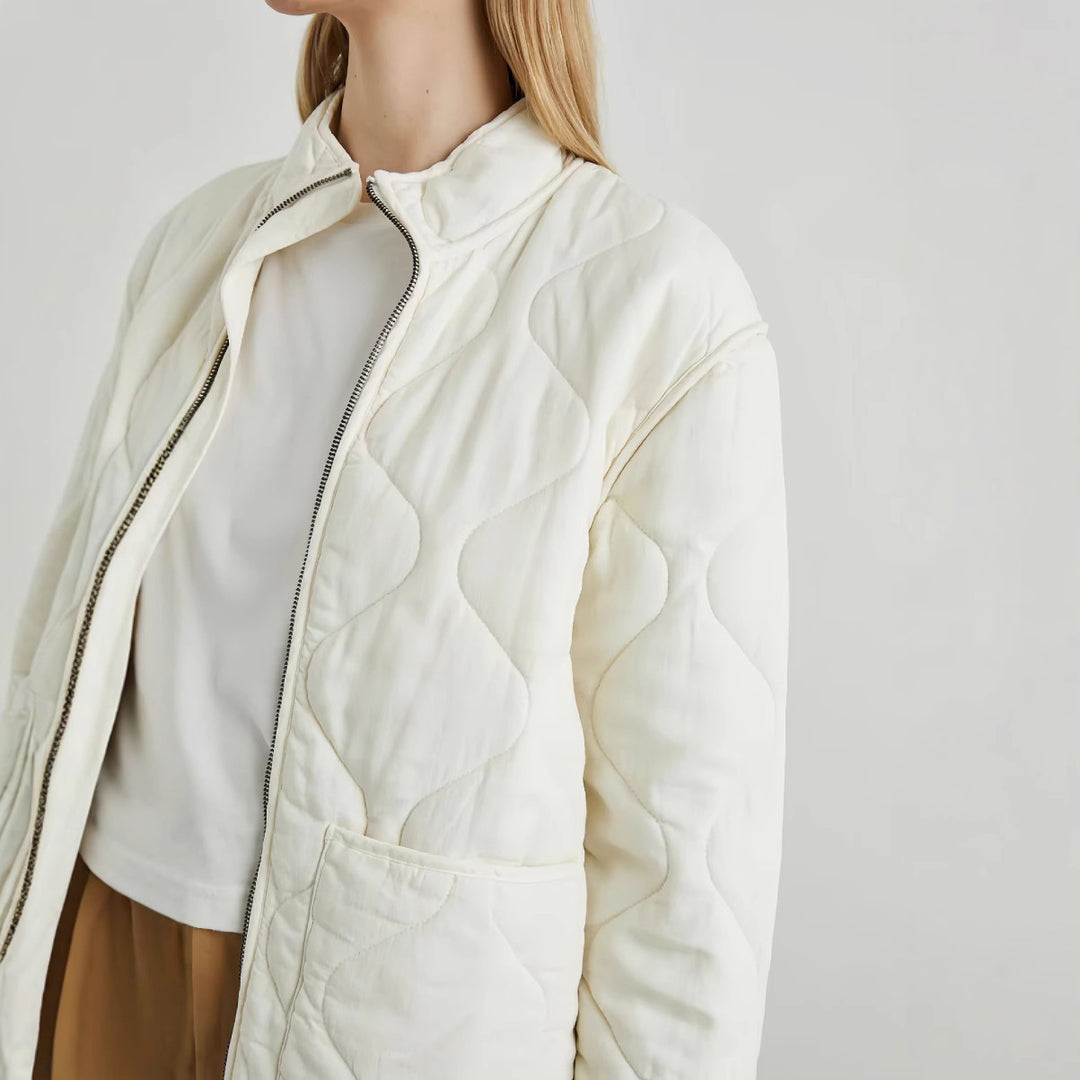 Damen gesteppte Übergangsjacke mit hohem Kragen Drune