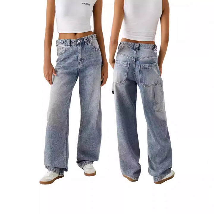 Damen weite High-Waist Jeans mit elegantem Schnitt und lässigem Design Drune