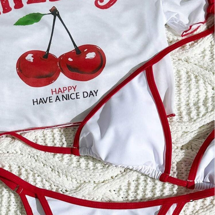 Damen Bikiniset mit kreativem Kirschen-Design Drune