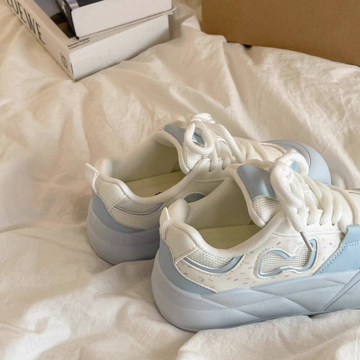 Damen Sportliche Sneakers mit dicker, flexibel dämpfender Sohle Drune