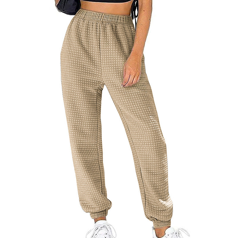 Damen Waffelpique Jogginghose mit elastischem Bund Drune