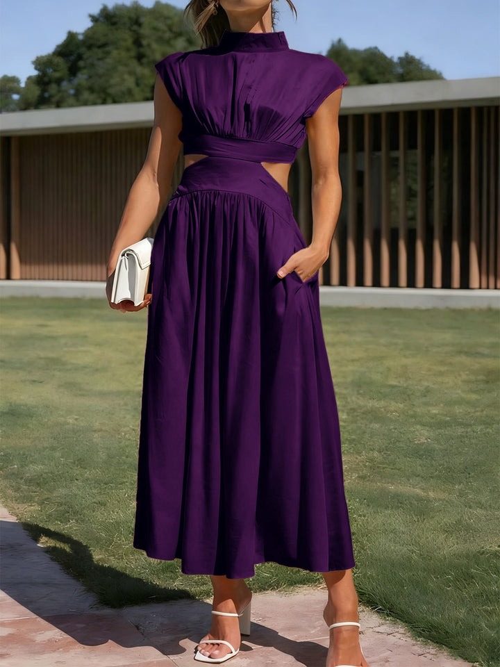Damen Maxikleid mit elegantem Wickeldesign und raffiniertem Cut-Out Drune