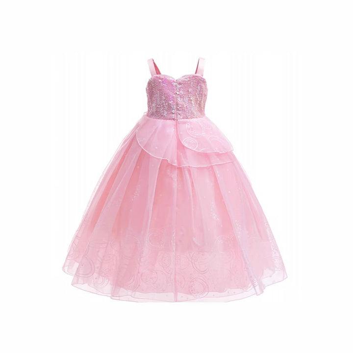 Glinda Cosplay Kleid – Rosa Prinzessinnenballkleid für Mädchen (Hochzeit, Bühne) Drune