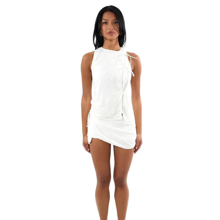 Damen Verspieltes Wickelkleid mit seitlichen Rüschendetails Drune