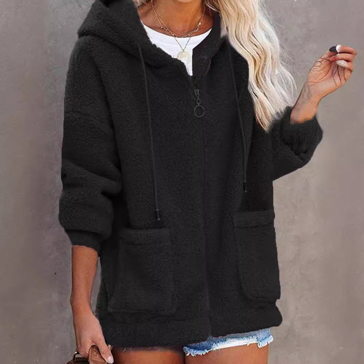 Damen Fleece-Hoodiejacke mit praktischen Taschen und hochwertiger Kapuze Drune