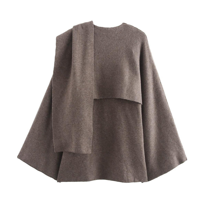 Damen modischer Umhangpullover aus weichem Material Drune
