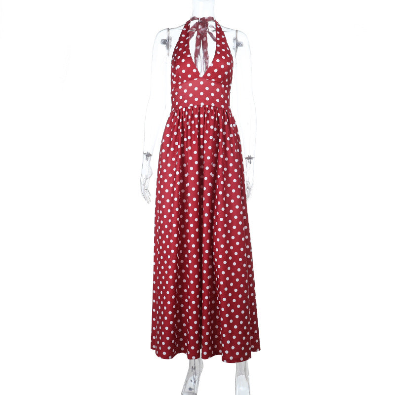Damen Maxikleid mit Halterneck und punktemuster Drune