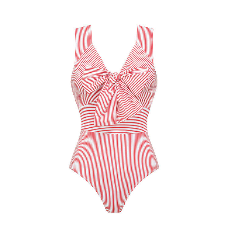 Damen Striped Bikini-Set mit eleganter Wickelbluse und modischem Rock Drune