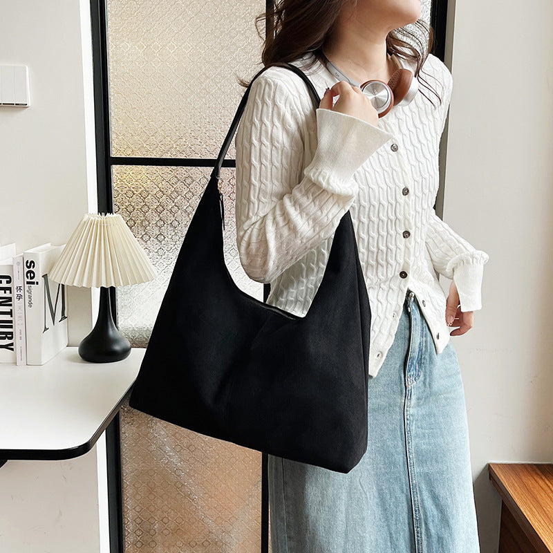 Damen Wildleder-Effekt Slouchy Hobo Tasche Drune